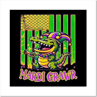 Mardi Grawr, Cajun Carnival Croc Posters and Art